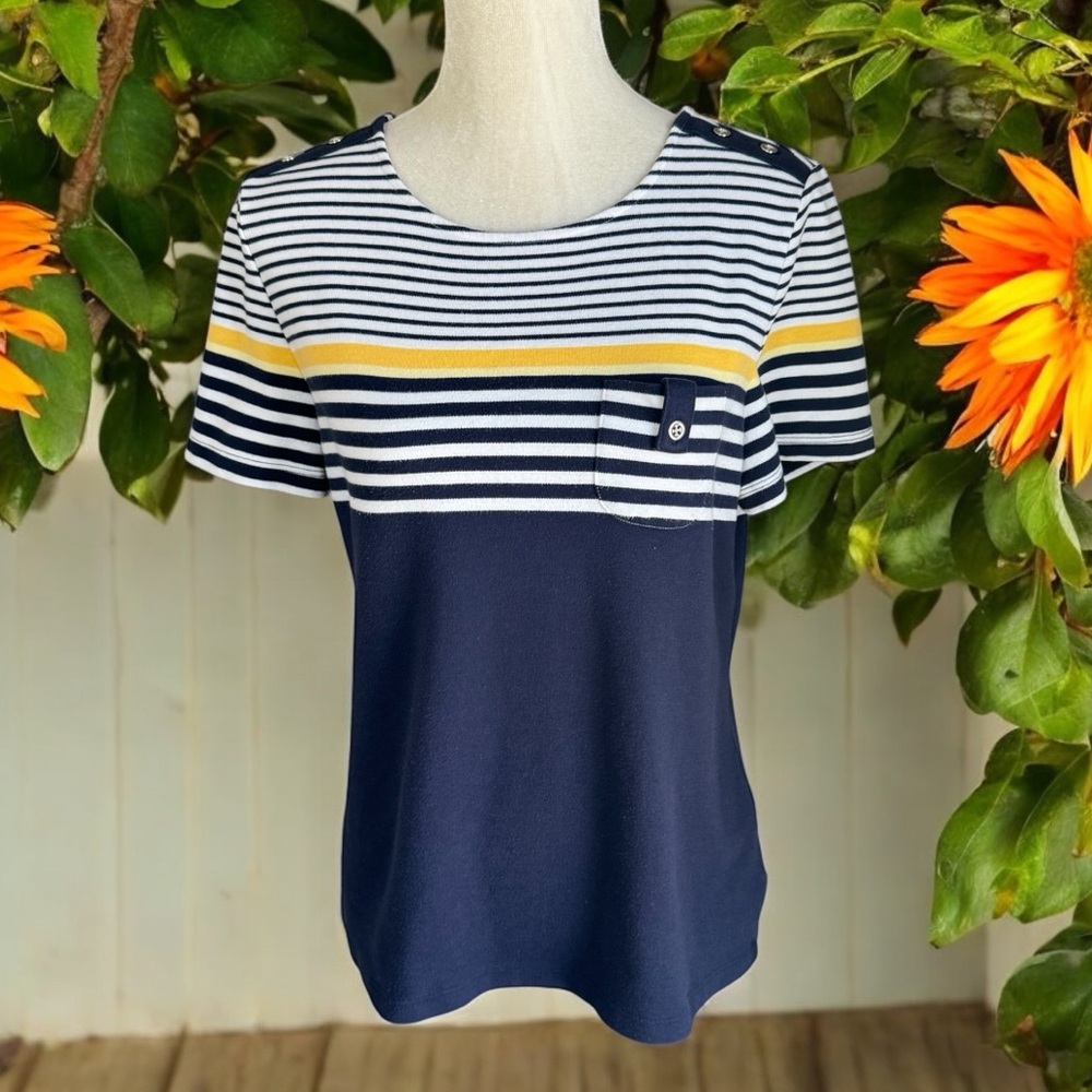 Karen Scott Sport Striped Top